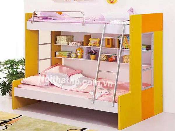 Giường trẻ em 2 tầng kệ sách MS8618