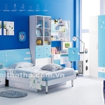 Giường tủ trẻ em giá rẻ màu xanh MS818