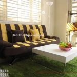 Ghế sofa bed sọc nâu vàng DA28